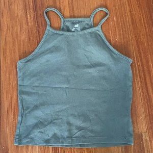 green tank top